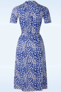 King Louie Lola Mercy Jurk In Diep Ultramarine Blauw><noscript><img width=