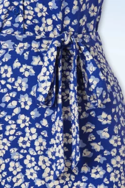 King Louie Lola Mercy Jurk In Diep Ultramarine Blauw><noscript><img width=