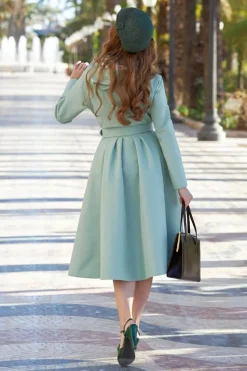 Miss Candyfloss Lorily Minty Floral Reversible Waterafstotende Jas In Mint>Vrouwen Jassen