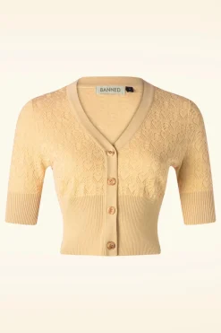 Banned Retro Love Heart Cardigan In Geel>Vrouwen Vestjes