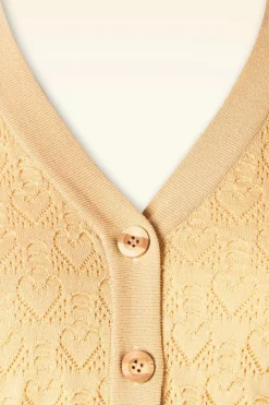 Banned Retro Love Heart Cardigan In Geel><noscript><img width=