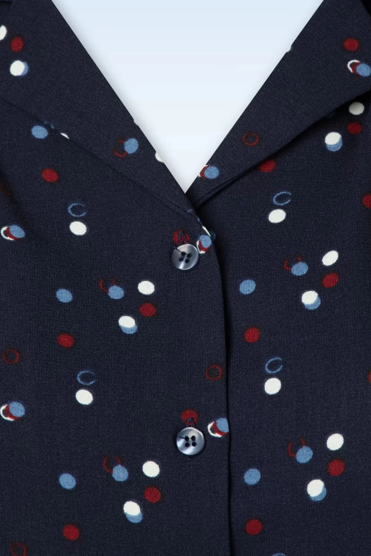 Collectif Clothing Luana Chalk Polka Blouse In Marineblauw>Vrouwen Blouses