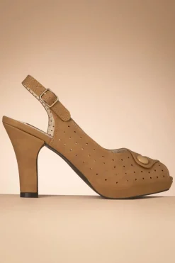 B.A.I.T. Lydia High Heeled Peeptoe Sandaletten In Bruin><noscript><img width=