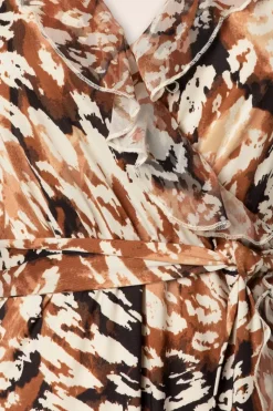 K-Design Lyla Luipaard Maxi Jurk In Bruin><noscript><img width=