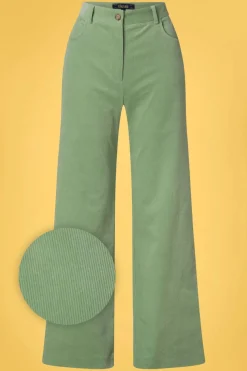 King Louie Marcie Babyrib Broek In Basilicumgroen>Vrouwen Broeken