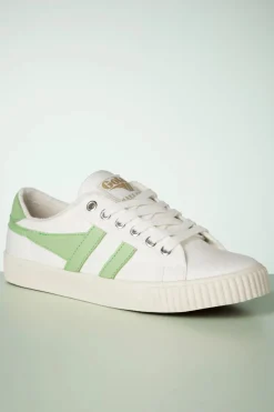 Gola Mark Cox Tennis Sneakers In Gebroken Wit En Patina Groen><noscript><img width=
