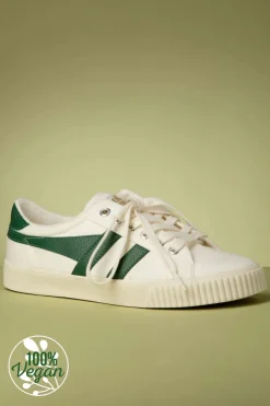 Gola Mark Cox Tennissneakers In Gebroken Wit En Donkergroen>Vrouwen Sneakers