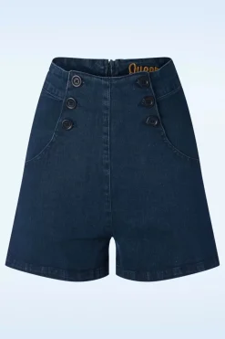 Queen Kerosin Marlyn Shorts In Donkerblauw>Vrouwen Broeken