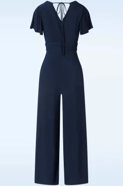Vintage Chic for Topvintage Matilda Jumpsuit In Marineblauw>Vrouwen Playsuits & Jumpsuits