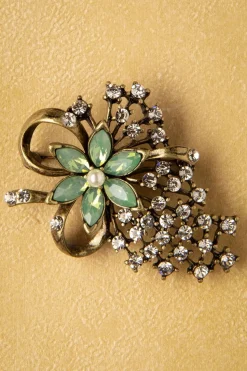 Lovely Melanie Broche In Goud En Zeeschuimgroen>Vrouwen Sieraden