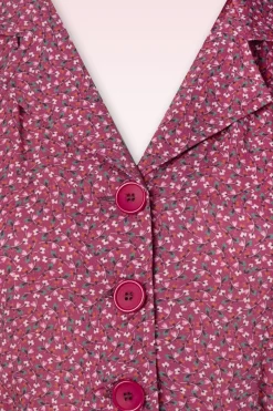 Very Cherry Minouche Revers Midi Jurk In Paarsrood><noscript><img width=