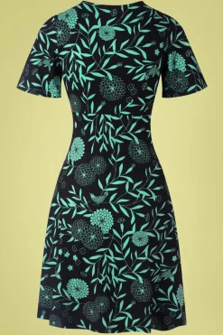 Mademoiselle Yu00e9Yu00e9 Mint Cocktail Jurk In Japanese Flowers Green><noscript><img width=