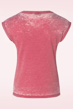 Queen Kerosin No Time T-Shirt In Rode Wassing>Vrouwen T-Shirts