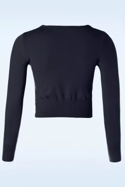 Mak Sweater Nyla Cropped Vest In Marineblauw>Vrouwen Vestjes