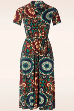 King Louie Olive Torini Midi Jurk In Avondblauw>Vrouwen Plus Size Jurken