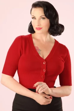 Banned Retro Overload Vest In Lippenstiftrood>Vrouwen Vestjes