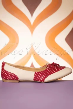Banned Retro Oxford Isabella Ballerina's In Nude En Rood>Vrouwen Ballerina's