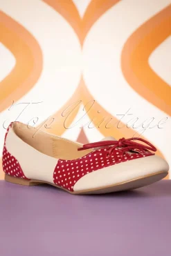 Banned Retro Oxford Isabella Ballerina's In Nude En Rood><noscript><img width=