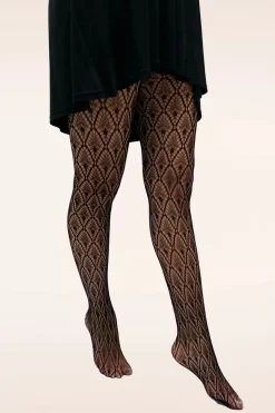 Pamela Mann Peacock Feather Netpanty In Zwart>Vrouwen Panty's