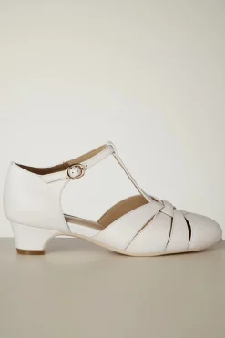 Charlie Stone Petit Montpellier T-Strap Pumps In Wit>Vrouwen Pumps