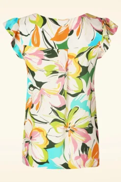 Smashed Lemon Phoebe Colourburst Top In Wit><noscript><img width=