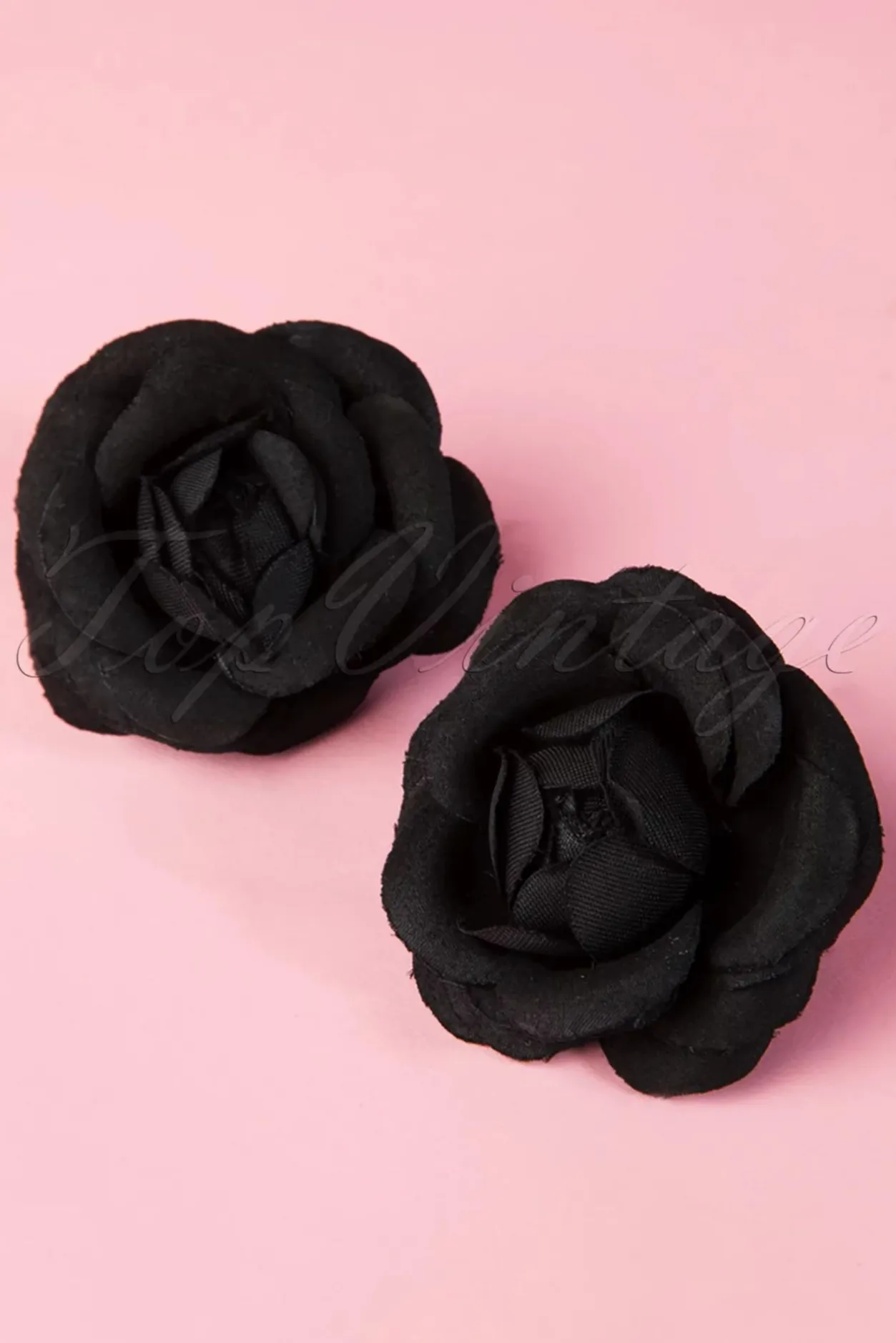 ZaZoo Pin-Up Paar Zwarte Bloem Haarclips>Vrouwen Haaraccessoires