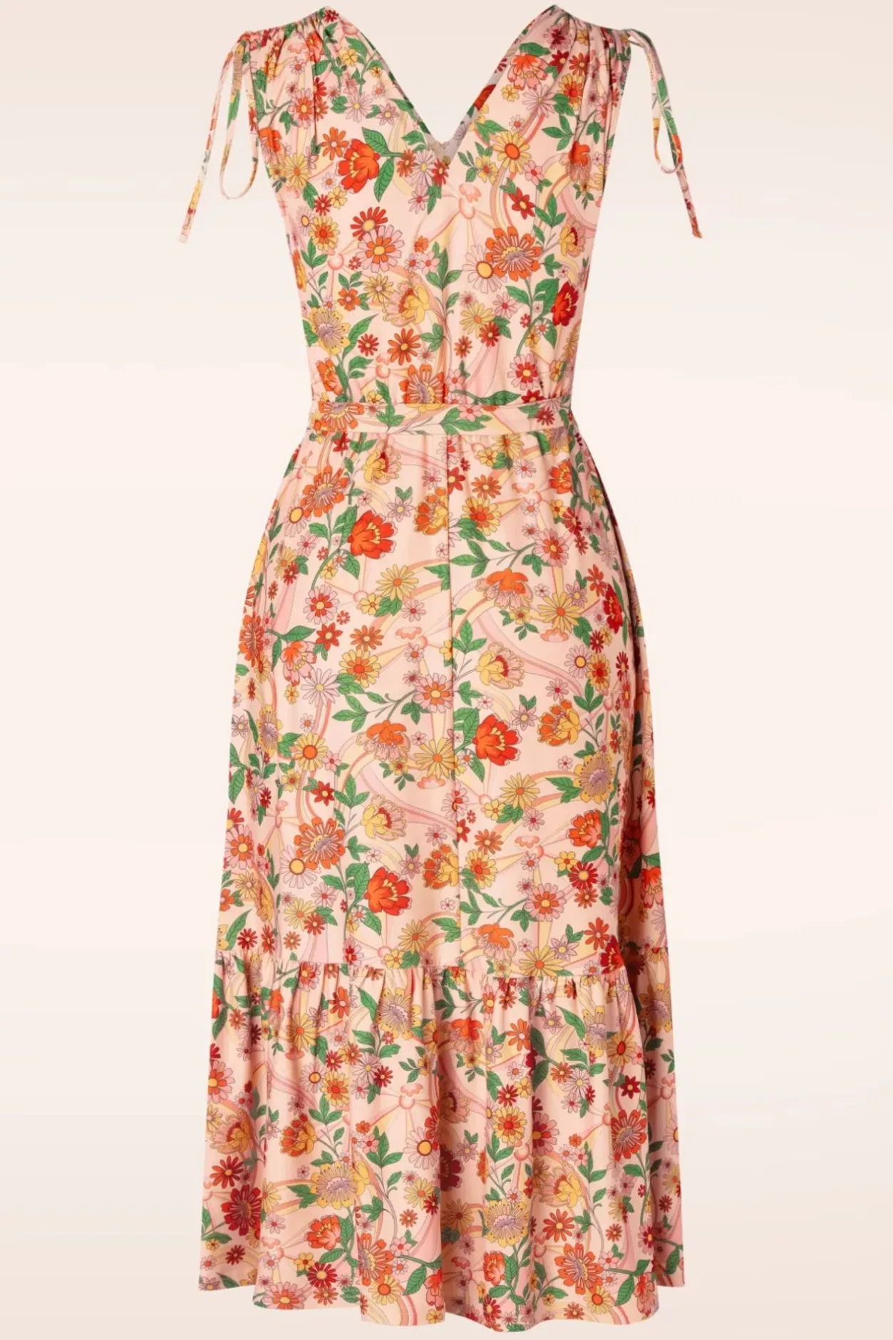 Vixen Rainbow Floral Flare Jurk In Licht Roze>Vrouwen Plus Size Jurken