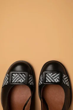 Nemonic Rebeca Lederen Slingback Pumps In Zwart>Vrouwen Pumps