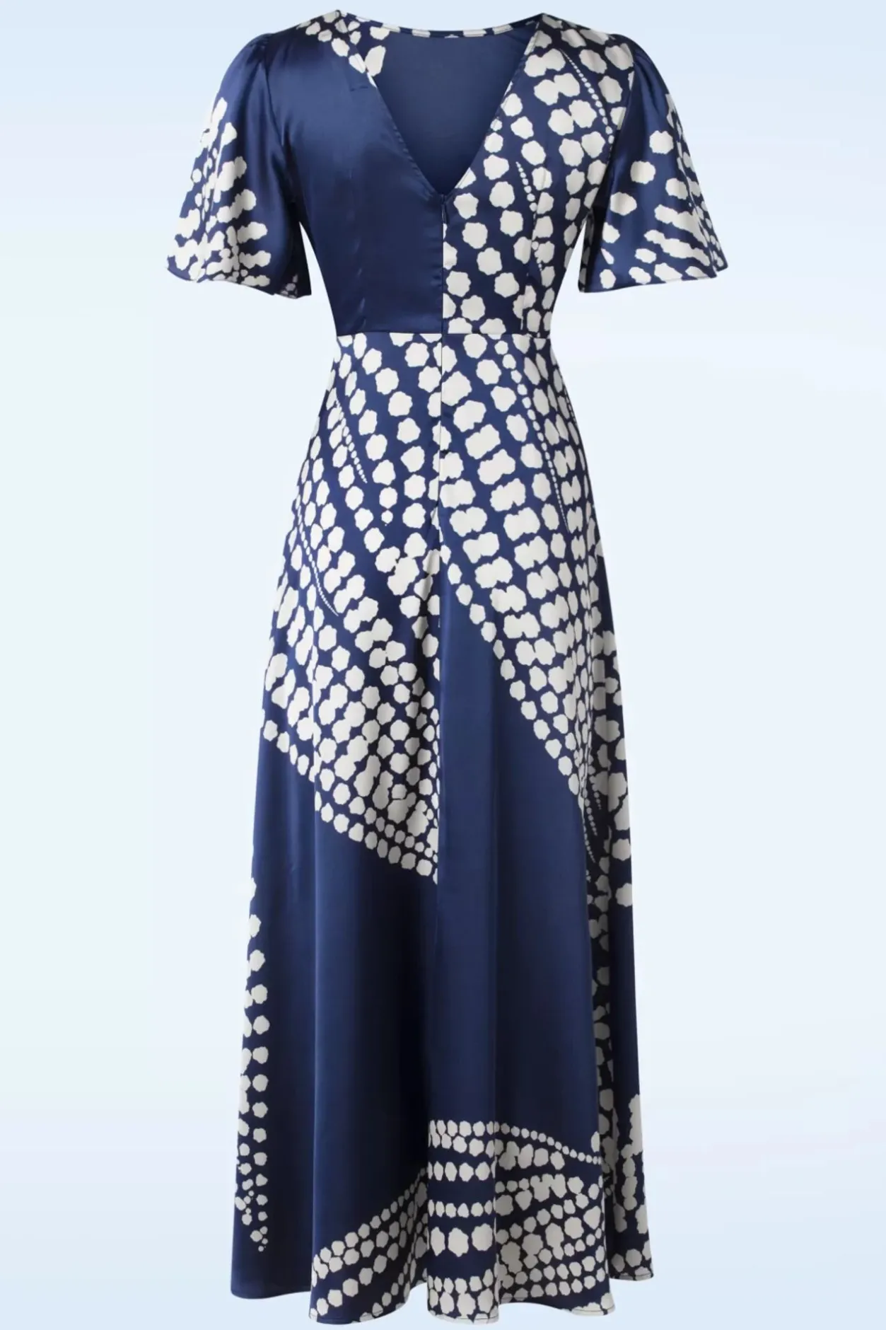 Traffic People Rene Jurk In Blauw En Creme>Vrouwen Maxi Jurken