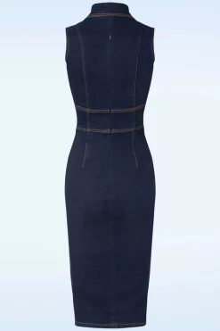 Rock-a-Booty Sadie Pencil Jurk In Classic Denim><noscript><img width=