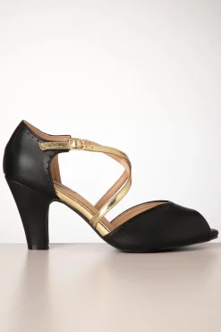Banned Retro Sassy Dance Peeptoe Pumps In Zwart>Vrouwen Pumps