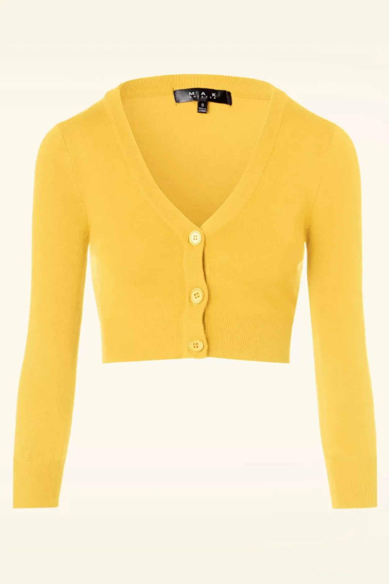 Mak Sweater Shela Cropped Vest In Custardgeel>Vrouwen Vestjes