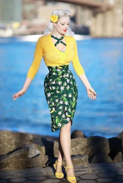 Mak Sweater Shela Cropped Vest In Custardgeel>Vrouwen Vestjes