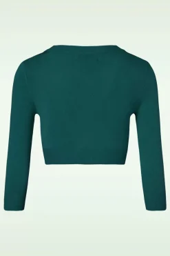 Mak Sweater Shela Cropped Vest In Pauwgroen>Vrouwen Vestjes