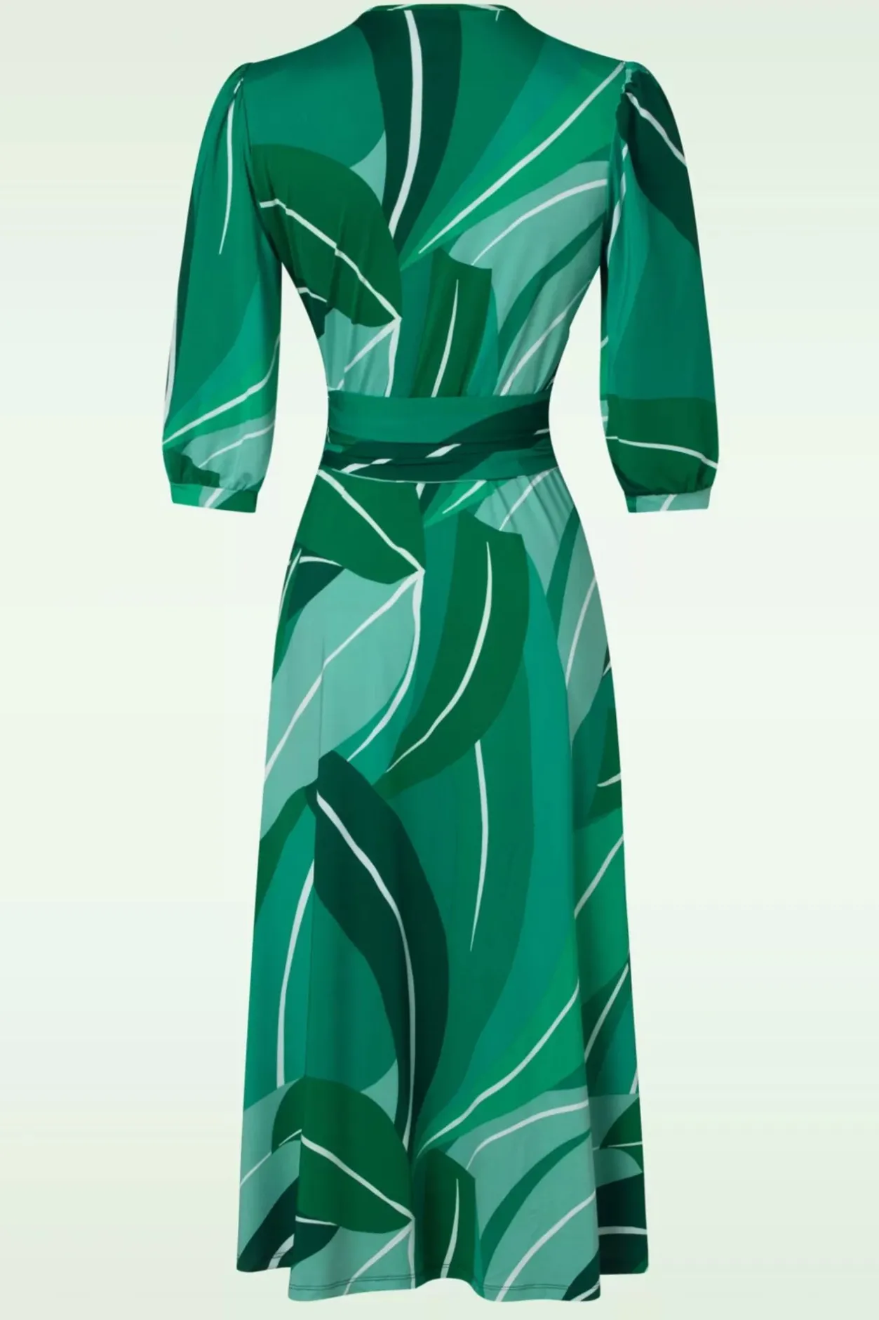 K-Design Shelley Crossover Midi Jurk In Groen>Vrouwen Plus Size Jurken