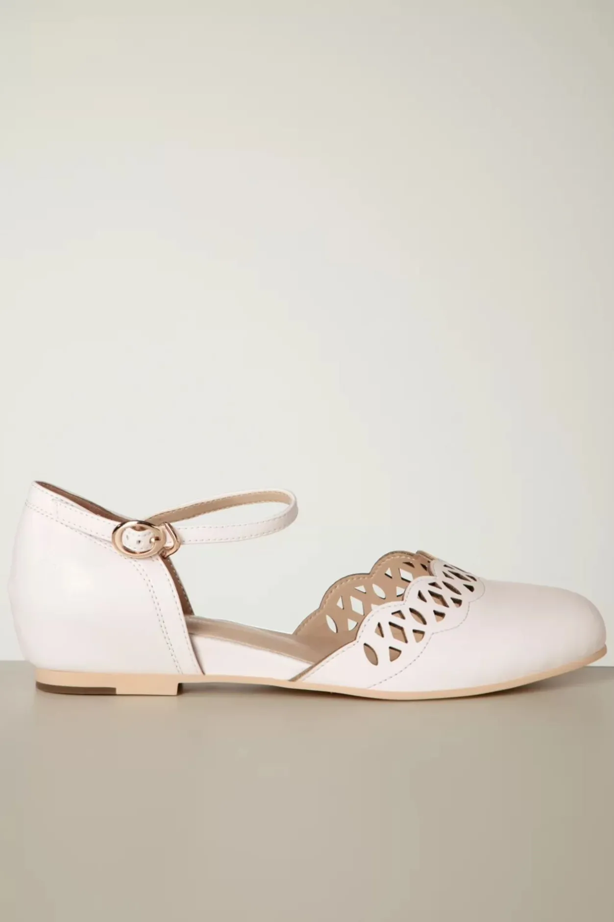 Charlie Stone Siena Ballerina Flats In Chiffon Wit>Vrouwen Ballerina's