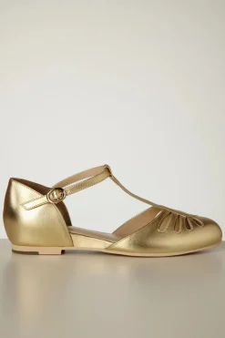 Charlie Stone Singapore T-Strap Ballerina Flats In Goud>Vrouwen Ballerina's