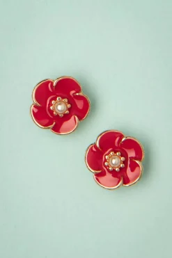 Lovely Small Rose Oorbellen In Lipstickrood>Vrouwen Sieraden