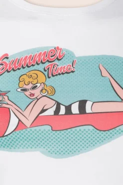 PinRock Summer Time Tee In Wit>Vrouwen T-Shirts