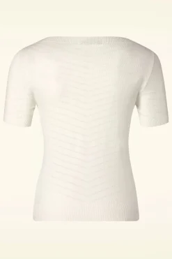 Pretty Vacant Suzie Effen Boothals Top In Sneeuwwit>Vrouwen Truitjes