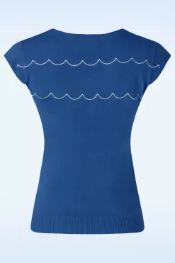 Vixen Swimming Fish Short Sleeve Trui In Blauw><noscript><img width=