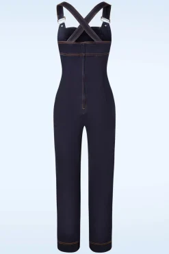 Vixen Tallulah Overall Met Wijde Pijpen In Denim>Vrouwen Playsuits & Jumpsuits