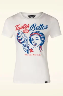Queen Kerosin Tastes Better T-Shirt In Gebroken Wit>Vrouwen T-Shirts
