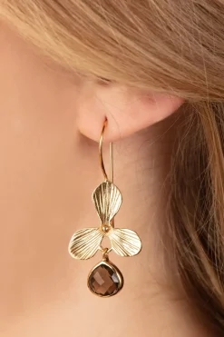 Very Cherry The Clover Oorbellen In Goud En Rookkwarts>Vrouwen Sieraden