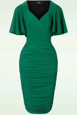 Vintage Diva The Eugenie Vlinderpenciljurk In Groen><noscript><img width=