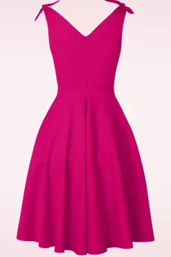 Glamour Bunny The Harper Swing Jurk In Telemagenta Roze><noscript><img width=