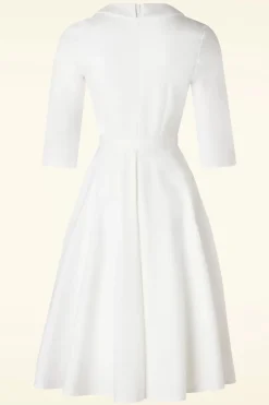 Vintage Diva The Jayne Swing Jurk In Gebroken Wit><noscript><img width=