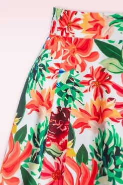 Topvintage Boutique Collection Topvintage Exclusief ~ Adriana Flower Swing Rok In Multi><noscript><img width=