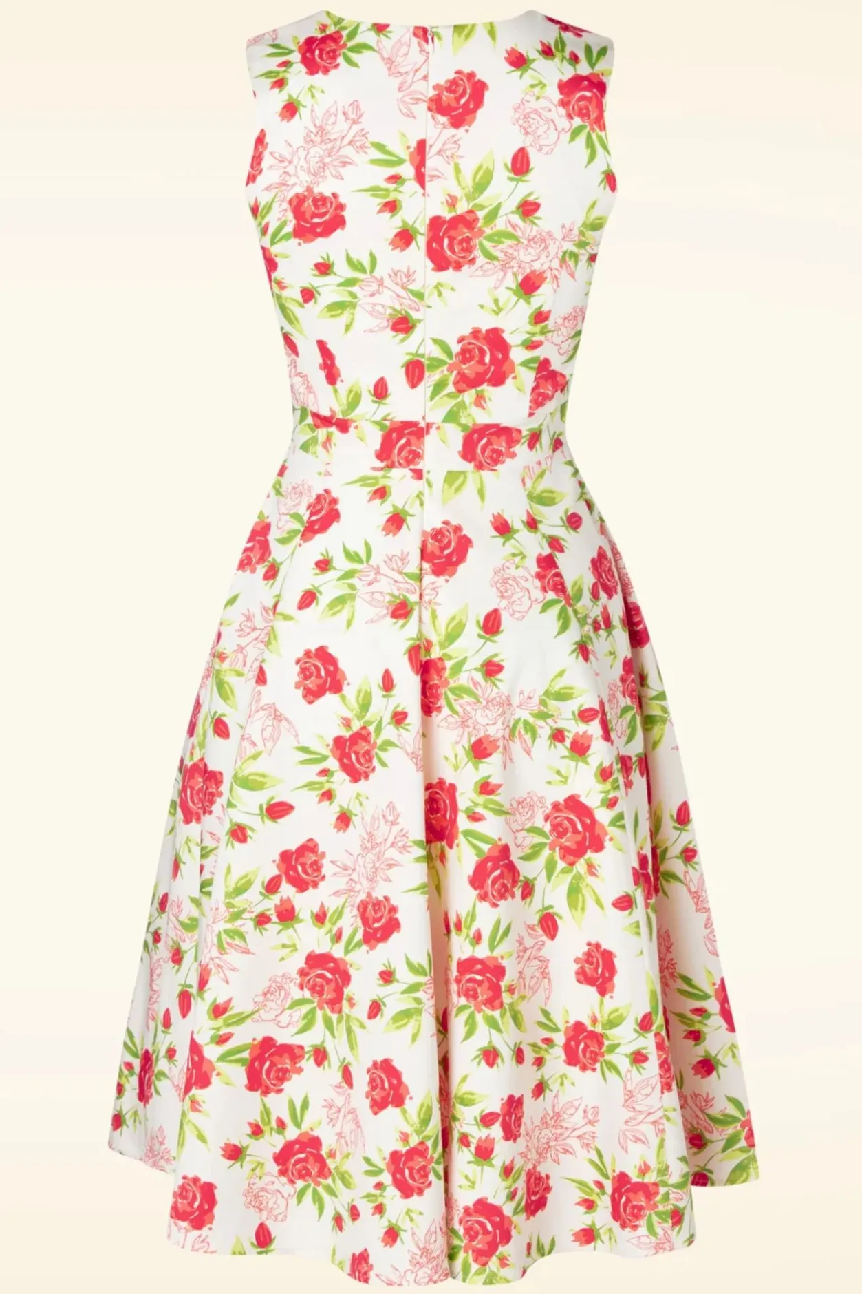 Topvintage Boutique Collection Topvintage Exclusive ~ Eliane Rose Swing Jurk In Wit>Vrouwen Plus Size Jurken