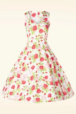 Topvintage Boutique Collection Topvintage Exclusive ~ Eliane Rose Swing Jurk In Wit><noscript><img width=